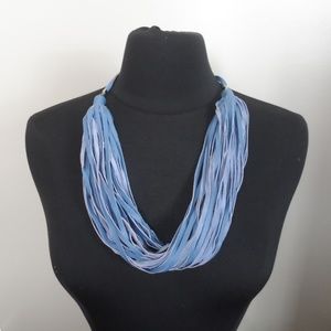 NWT Chico's Leather Sutton Statement Blue Necklace